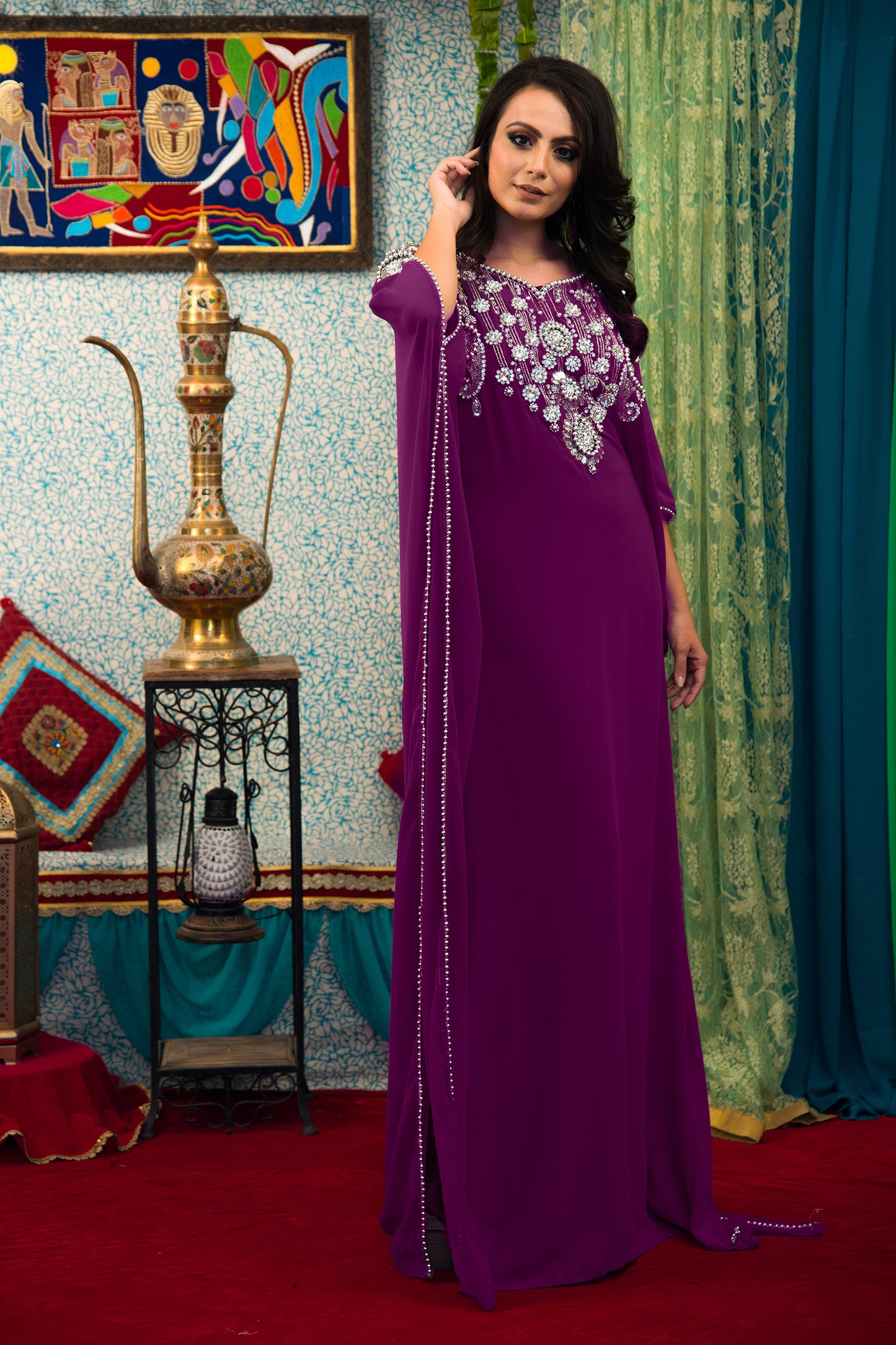 Purple Color Takchita Kaftan