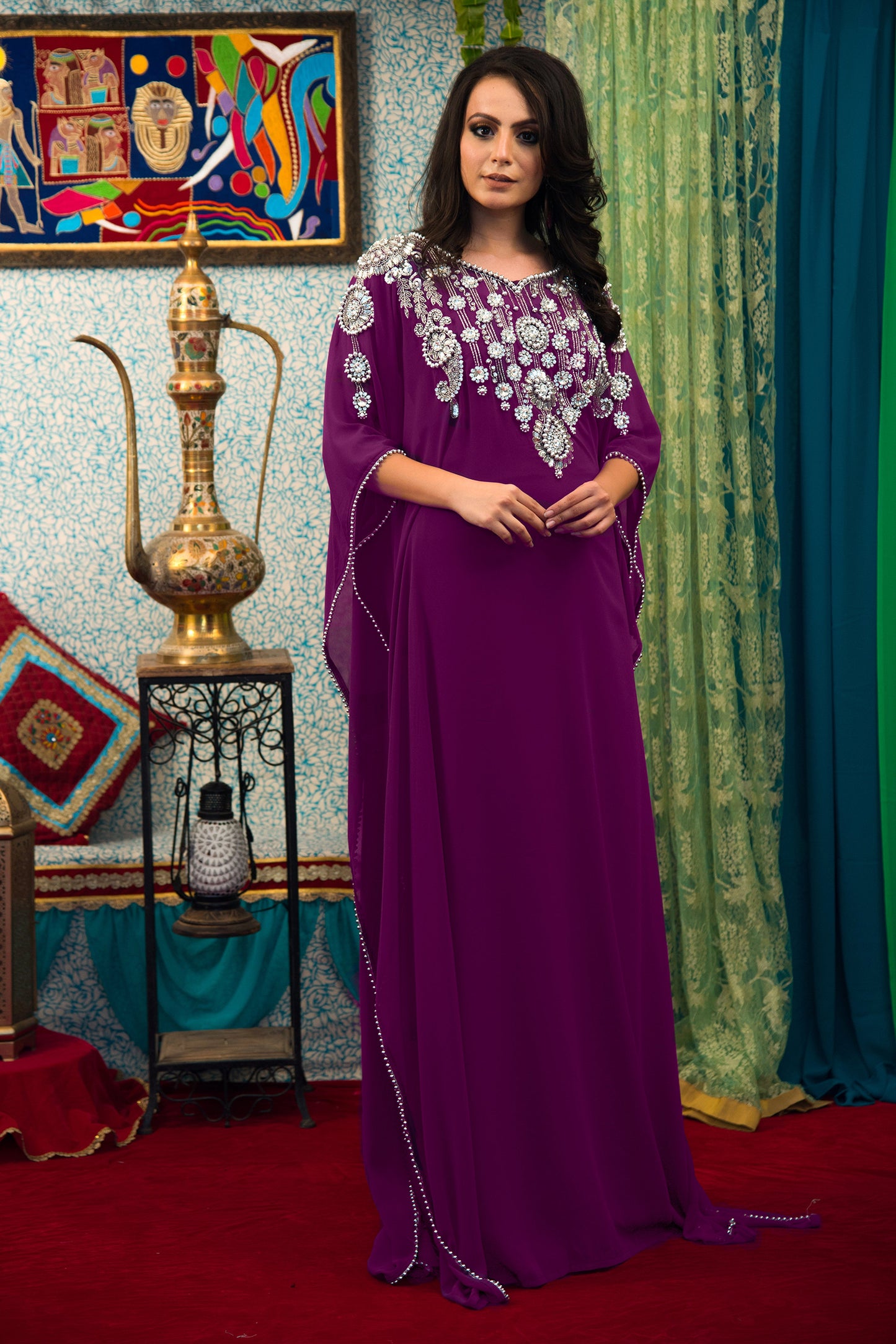 Purple Color Takchita Kaftan