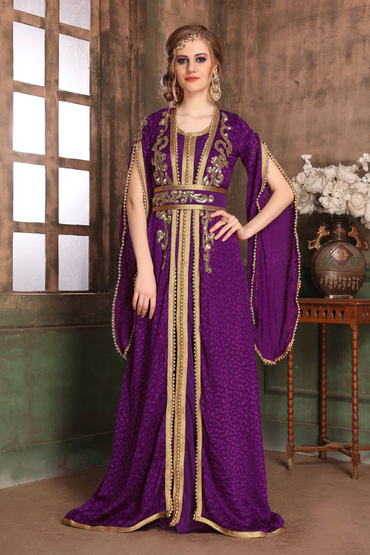 Violet color Takchita Kaftan