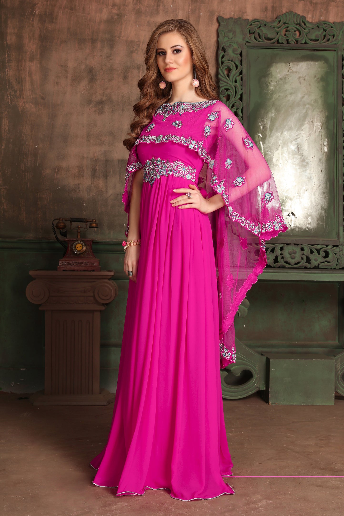 Pink color Georgette Kaftan
