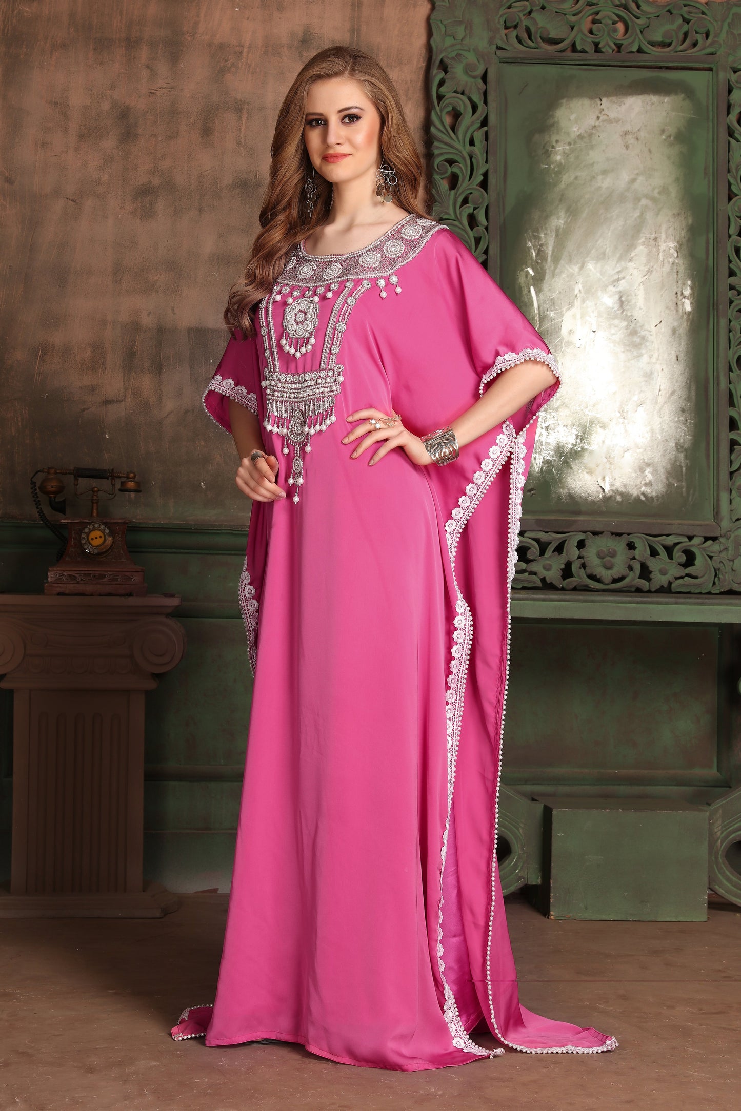 Pink color Designer Kaftan