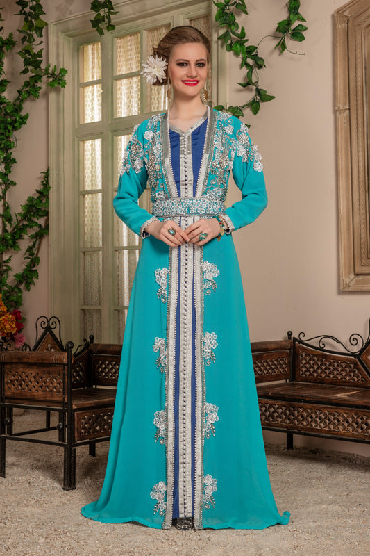 Firozi Morrocon Style Kaftan