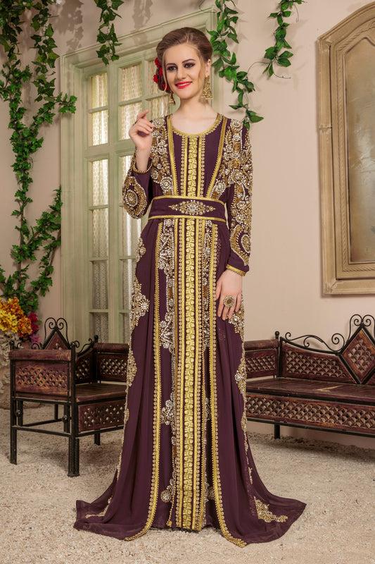 Brown Color Moroccan Style Kaftan