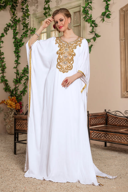 White Color PartyWear Kaftan