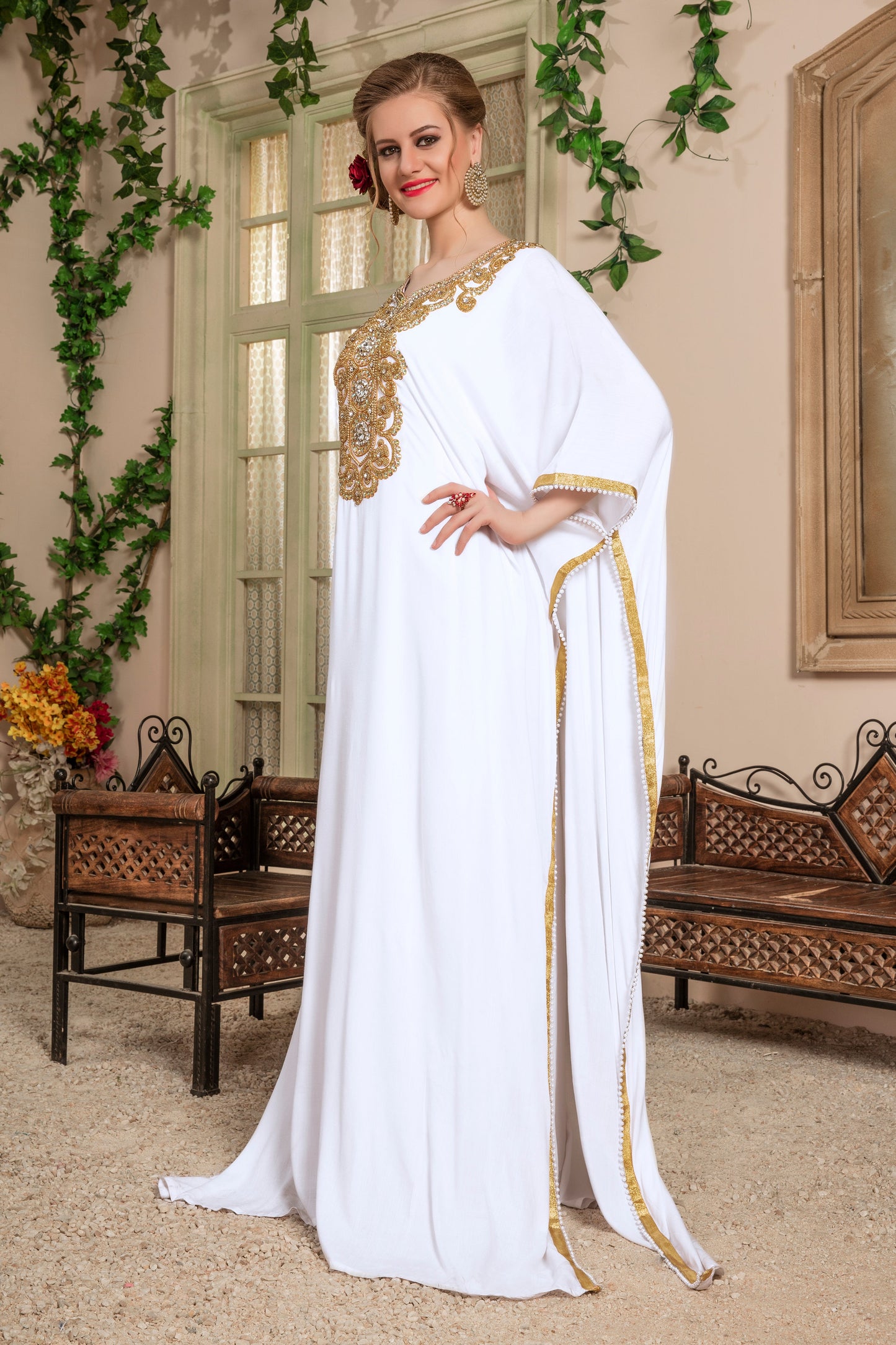 White Color PartyWear Kaftan
