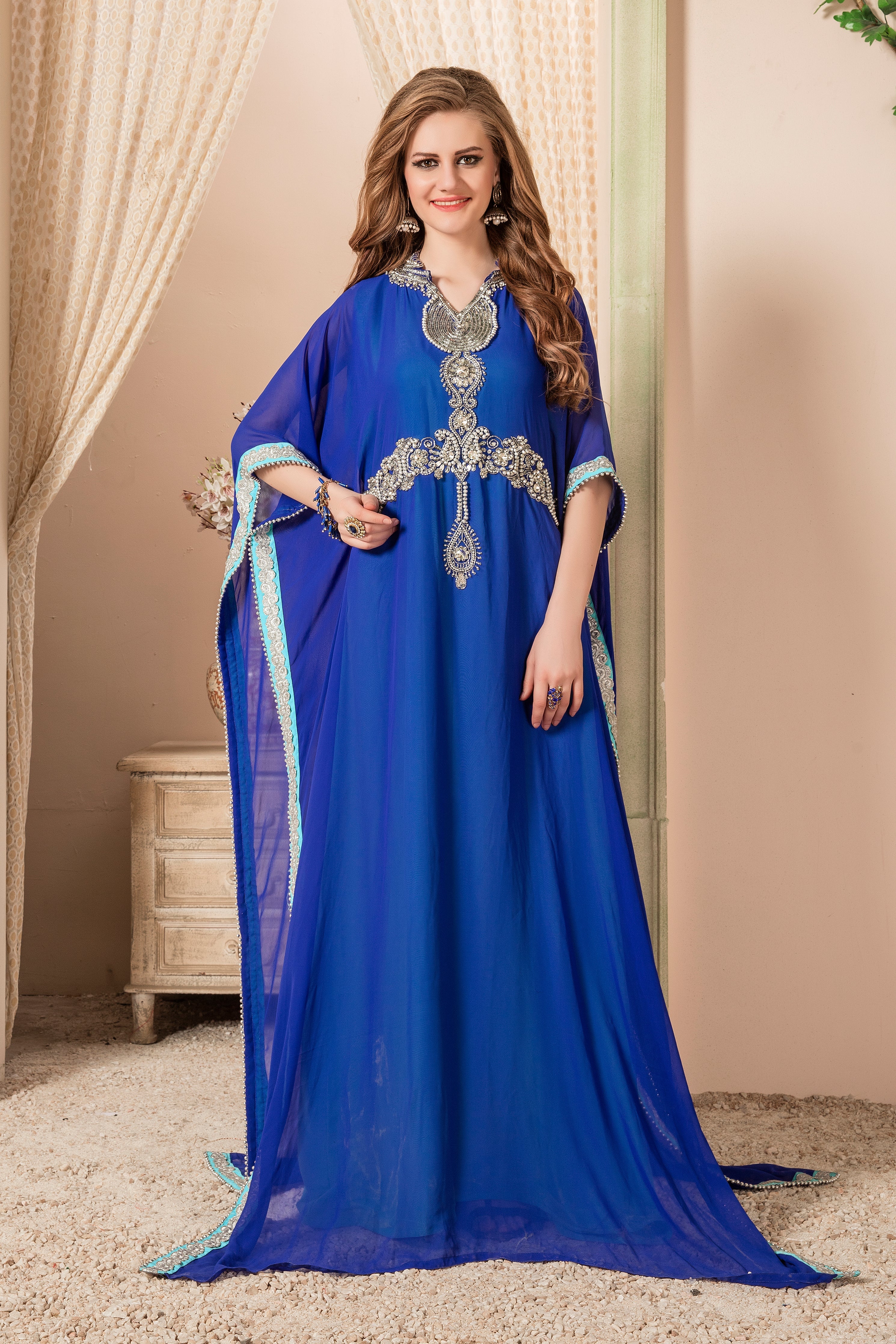 Blue Color Israeli Kaftan – RobeDesert