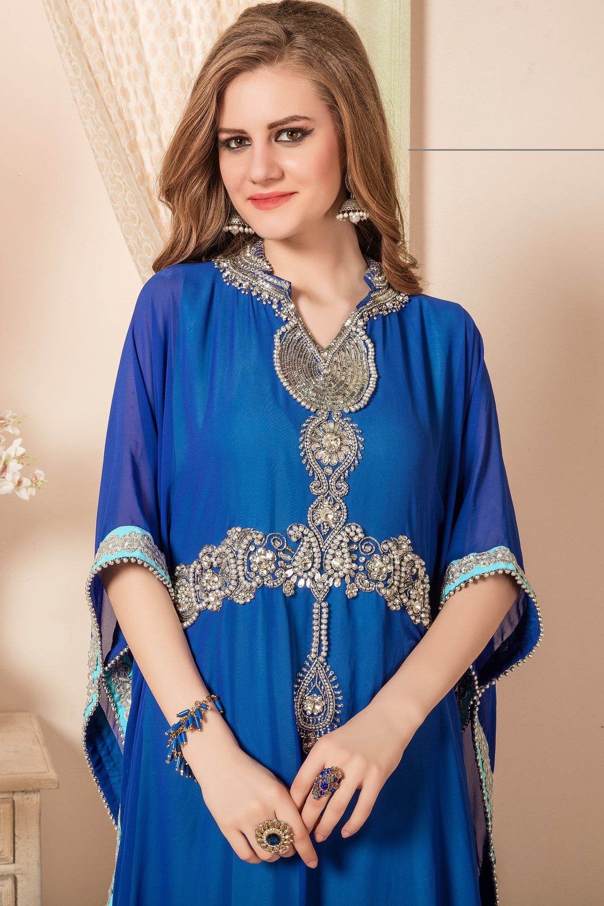 Israeli Bath Robe Blue Color Israeli Kaftan – RobeDesert