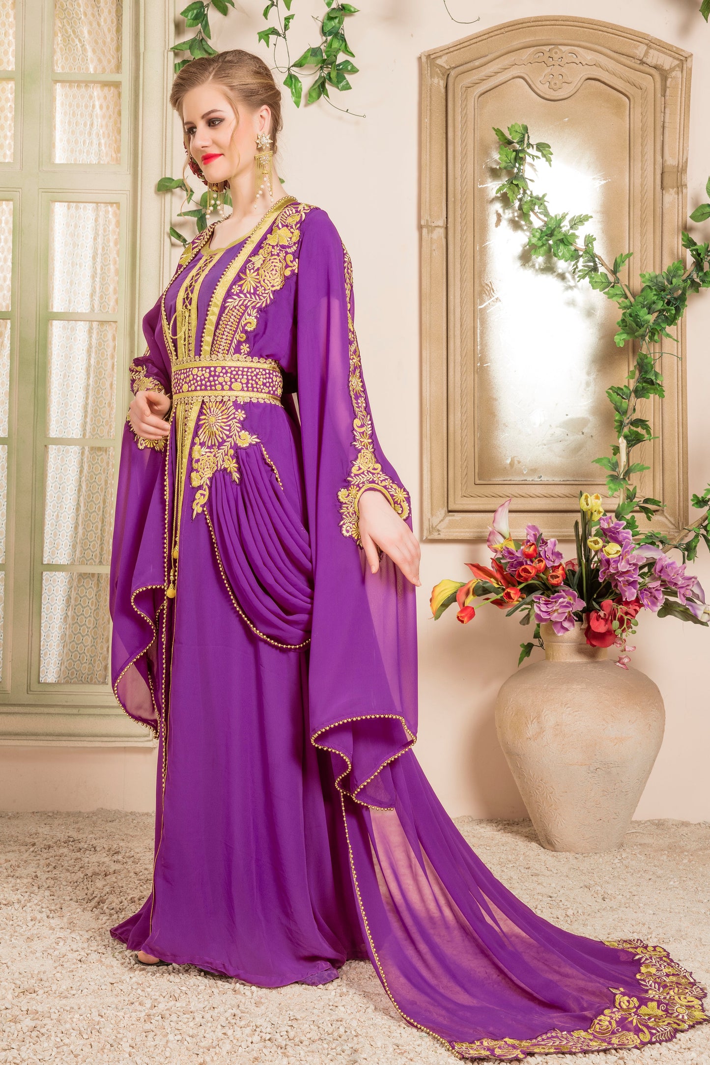 Purple Color Moroccan Kaftan