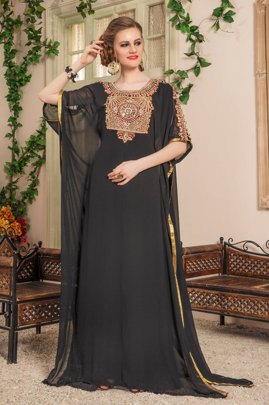 Women Black Color Israeli Kaftan