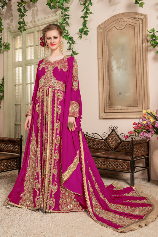 Women Pink Color Wedding Kaftan