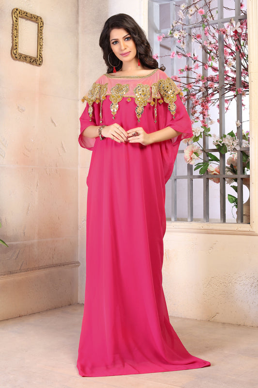 Pink Color Designer Kaftan for Women