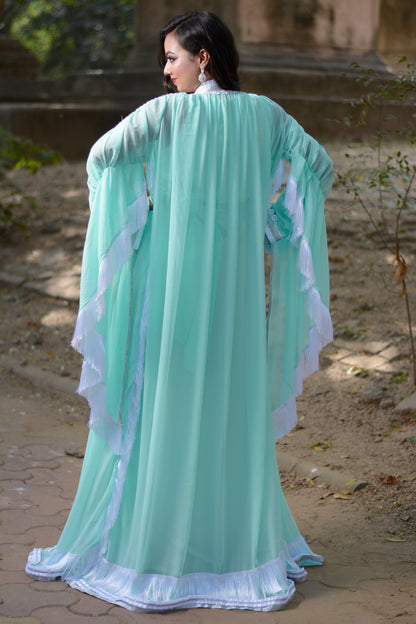 Mint Green Color Moroccan Kaftan