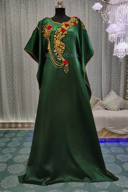 Stylish Bottle Green Color Arabian Kaftan
