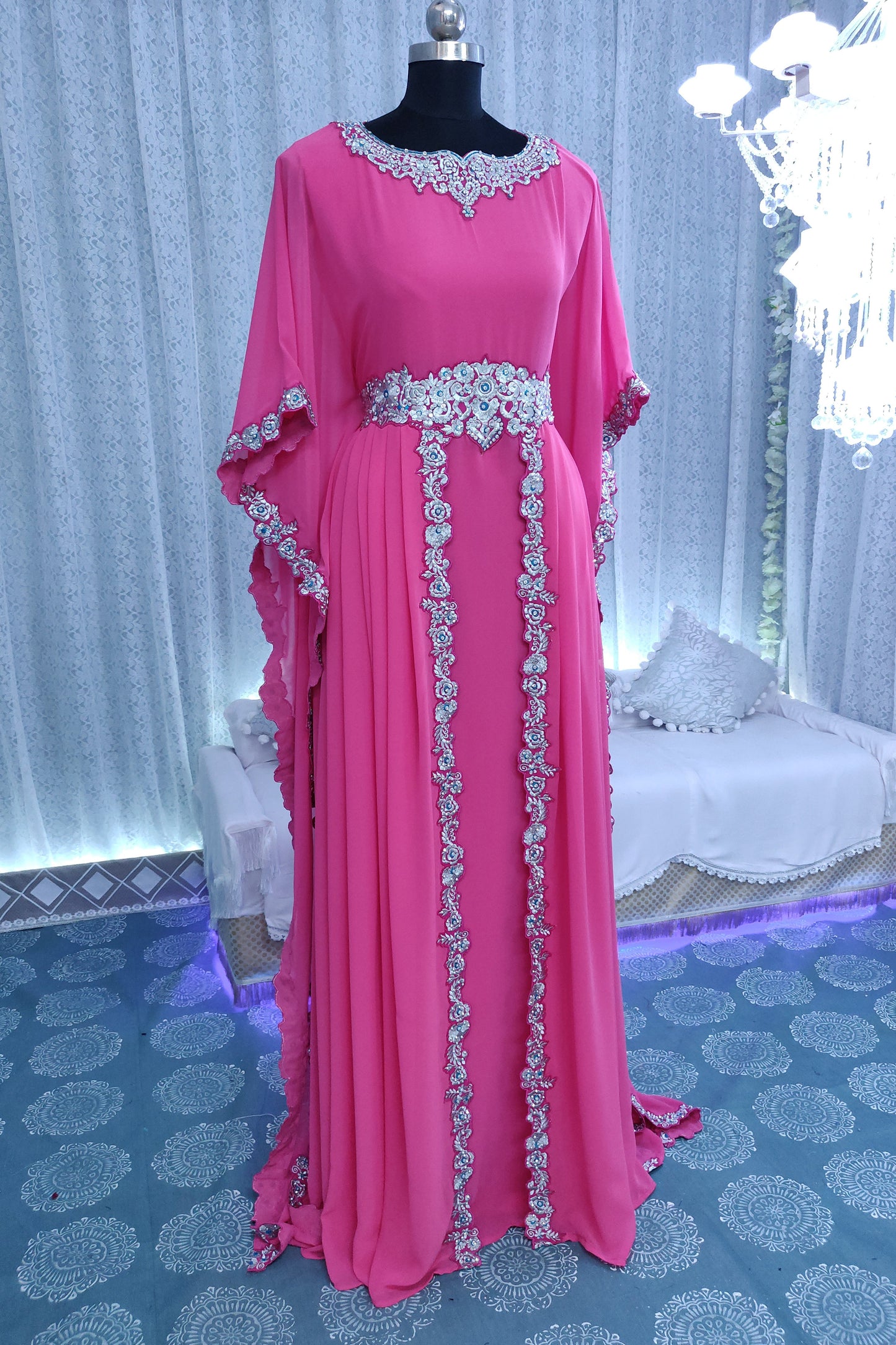 Pink Color Designer Takchita Kaftan