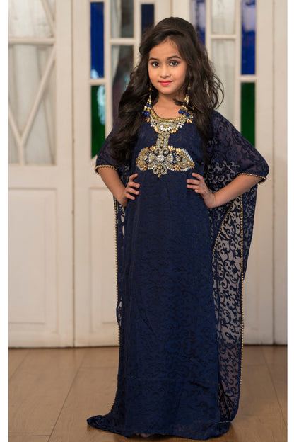 Dark Blue Color Free Size Kaftan