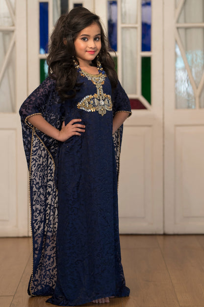 Dark Blue Color Free Size Kaftan