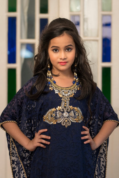 Dark Blue Color Free Size Kaftan