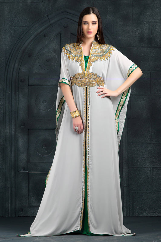 White and Green African Kaftan