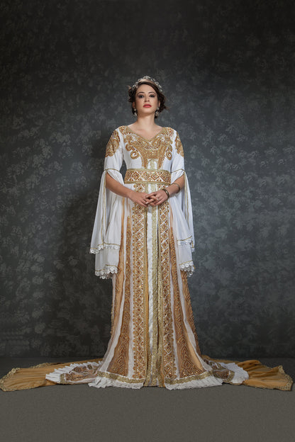 White Color Wedding Moroccan Kaftan
