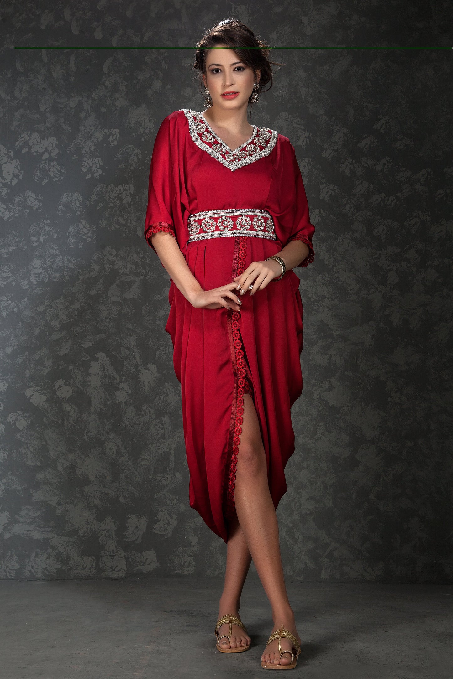Maroon Color Kaftan Designer