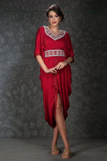 Maroon Color Kaftan Designer