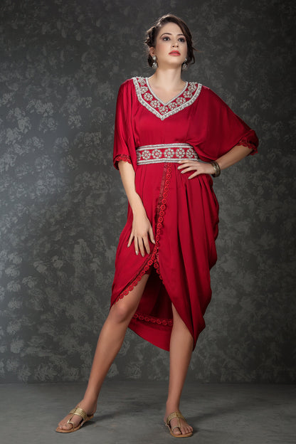 Maroon Color Kaftan Designer